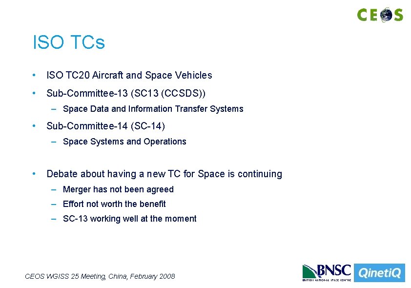 ISO TCs • ISO TC 20 Aircraft and Space Vehicles • Sub-Committee-13 (SC 13 ISO TCs • ISO TC 20 Aircraft and Space Vehicles • Sub-Committee-13 (SC 13