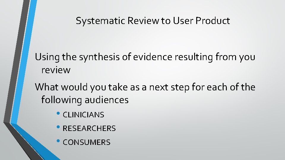 Systematic Review to User Product Using the synthesis of evidence resulting from you review