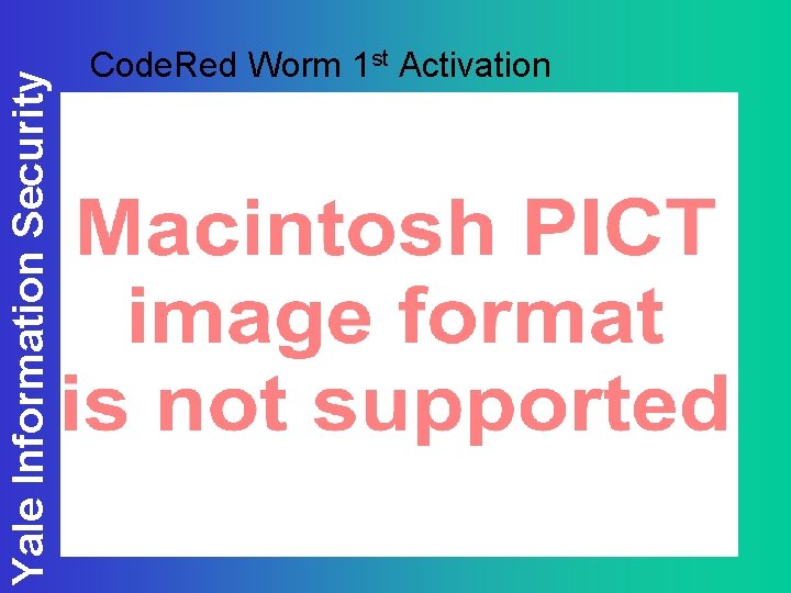 Yale Information Security Code. Red Worm 1 st Activation 