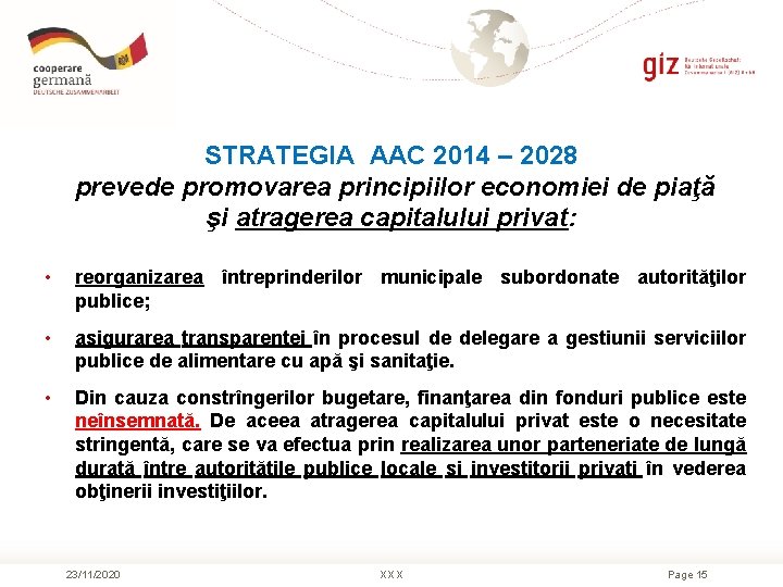 STRATEGIA AAC 2014 – 2028 prevede promovarea principiilor economiei de piaţă şi atragerea capitalului