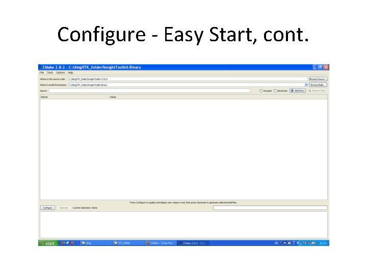 Configure - Easy Start, cont. 