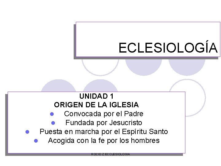 ECLESIOLOGA UNIDAD 1 ORIGEN DE LA IGLESIA l