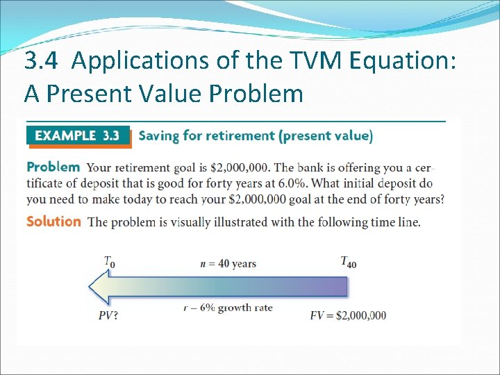 3. 4 Applications of the TVM Equation: A Present Value Problem 3. 4 Applications of the TVM Equation: A Present Value Problem