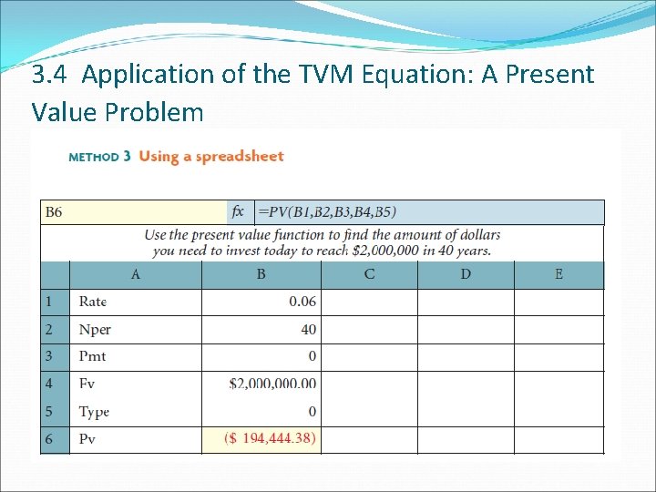 3. 4 Application of the TVM Equation: A Present Value Problem 3. 4 Application of the TVM Equation: A Present Value Problem