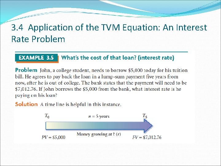 3. 4 Application of the TVM Equation: An Interest Rate Problem 3. 4 Application of the TVM Equation: An Interest Rate Problem