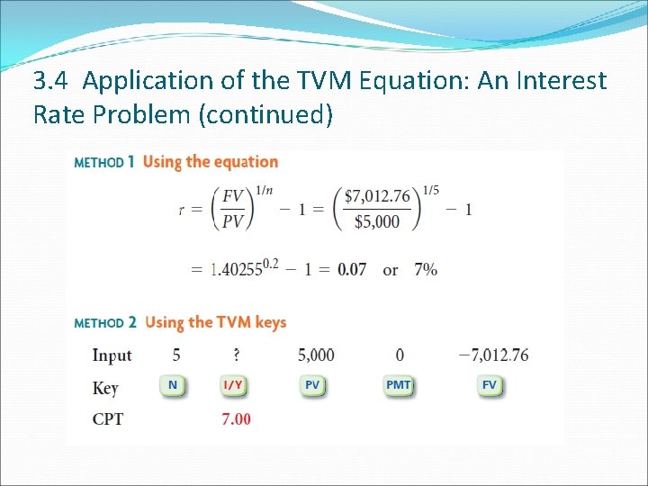 3. 4 Application of the TVM Equation: An Interest Rate Problem (continued) 3. 4 Application of the TVM Equation: An Interest Rate Problem (continued)