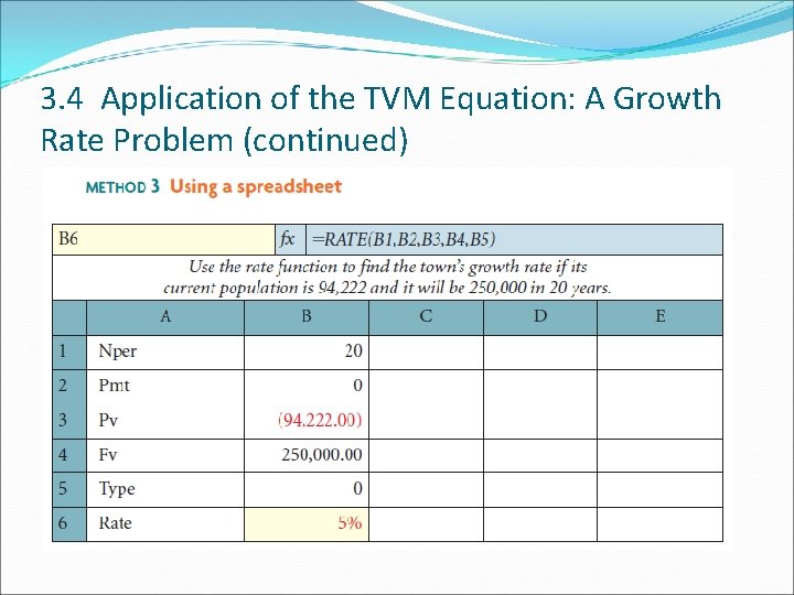 3. 4 Application of the TVM Equation: A Growth Rate Problem (continued) 3. 4 Application of the TVM Equation: A Growth Rate Problem (continued)