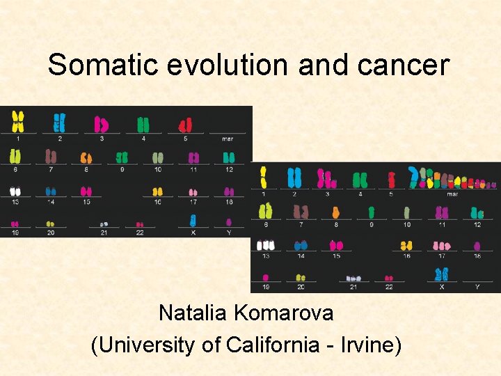 Somatic evolution and cancer Natalia Komarova (University of California - Irvine) 
