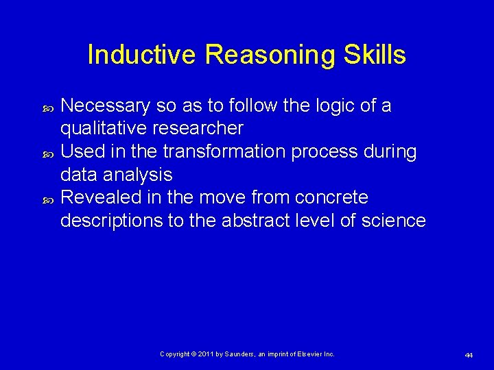 Inductive Reasoning Skills Necessary so as to follow the logic of a qualitative researcher