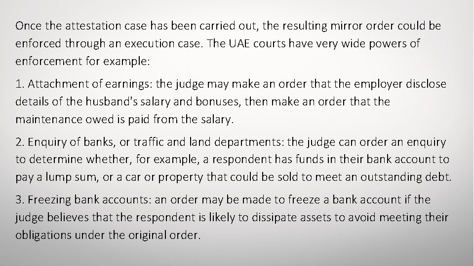 Once the attestation case has been carried out, the resulting mirror order could be