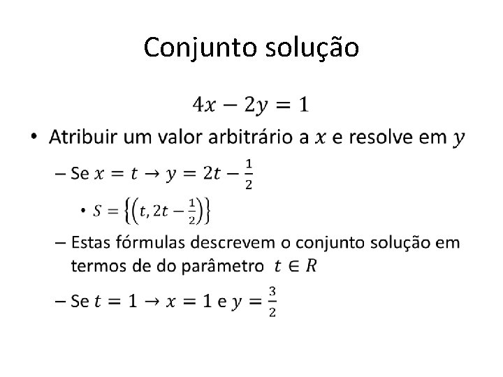 Conjunto solução • 