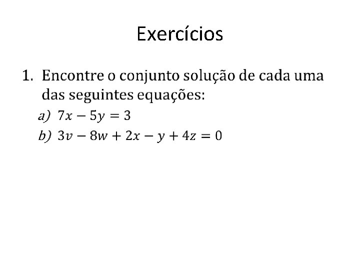 Exercícios • 