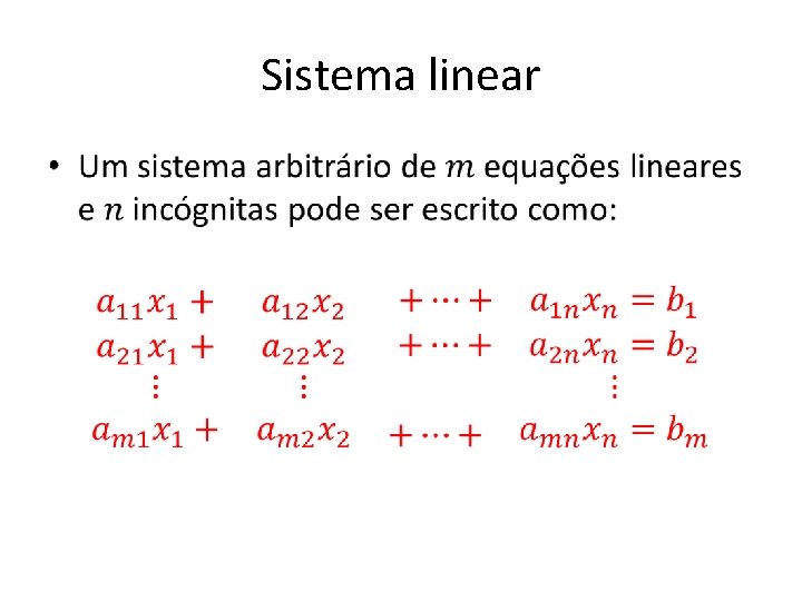 Sistema linear • 