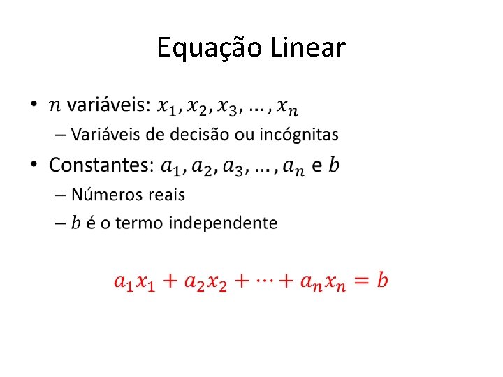 Equação Linear • 