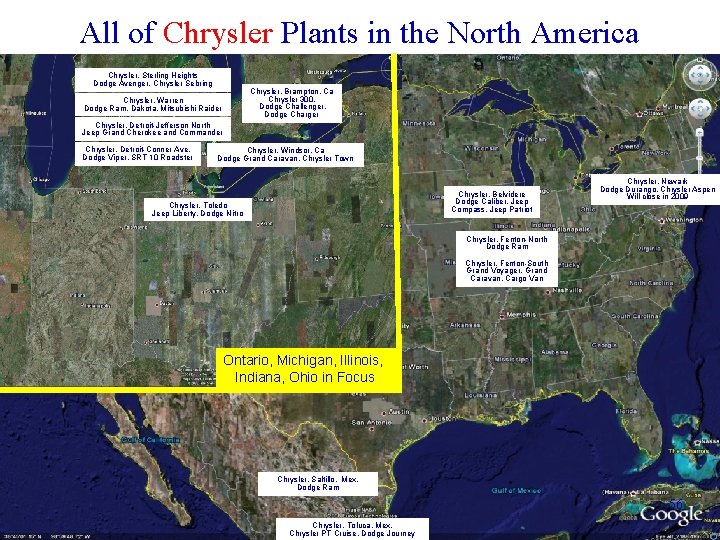 All of Chrysler Plants in the North America Chrysler. Sterling Heights Dodge Avenger, Chrysler