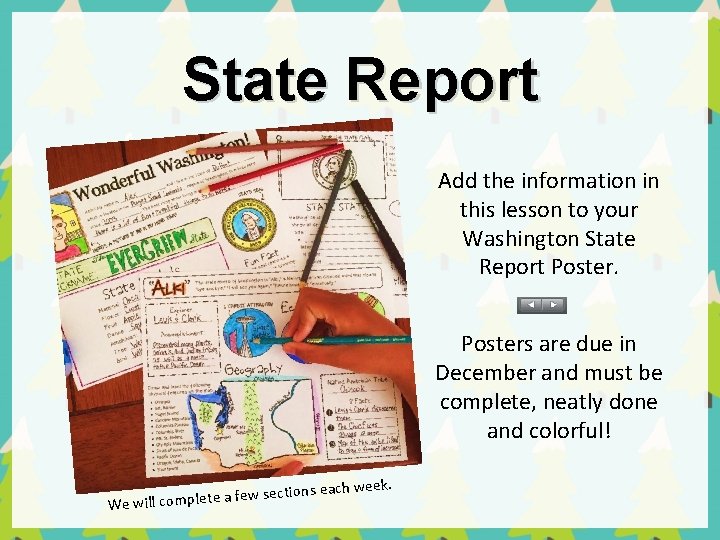 State Report Add the information in this lesson to your Washington State Report Posters