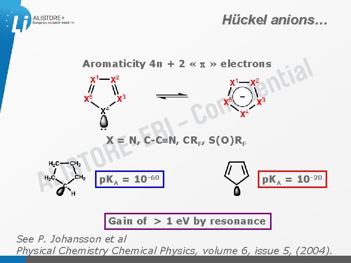 Hückel anions… Aromaticity 4 n + 2 « » electrons X = N, C-C