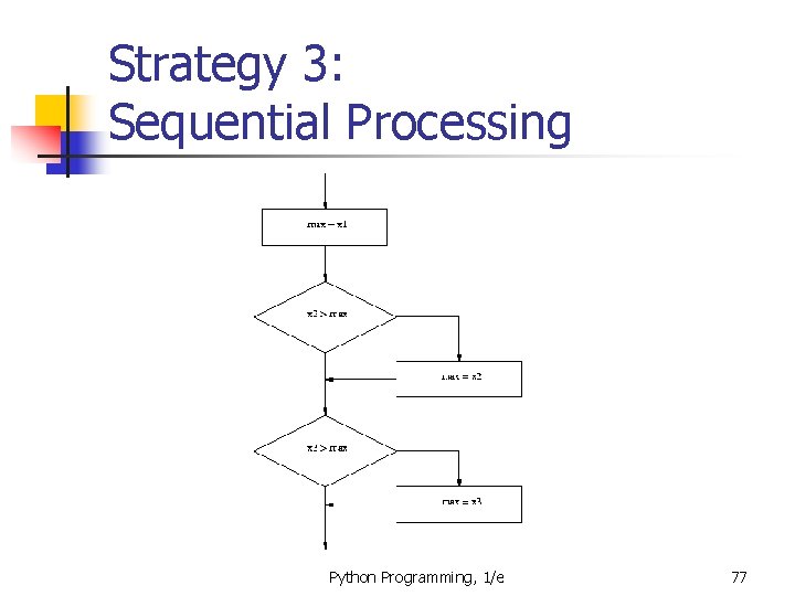 Strategy 3: Sequential Processing Python Programming, 1/e 77 