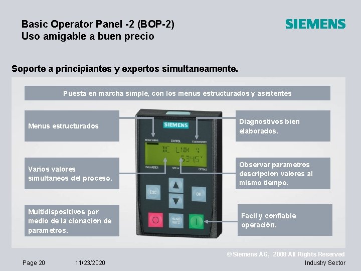 Basic Operator Panel -2 (BOP-2) Uso amigable a buen precio Soporte a principiantes y