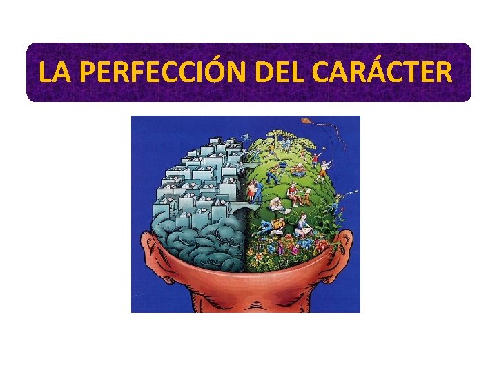 LA PERFECCIÓN DEL CARÁCTER LA PERFECCIÓN DEL CARÁCTER