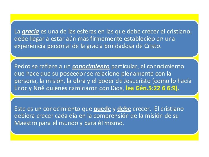 La gracia es una de las esferas en las que debe crecer el cristiano; La gracia es una de las esferas en las que debe crecer el cristiano;