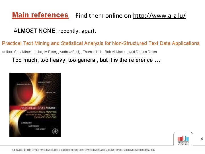 Main references Find them online on http: //www. a-z. lu/ ALMOST NONE, recently, apart: Main references Find them online on http: //www. a-z. lu/ ALMOST NONE, recently, apart: