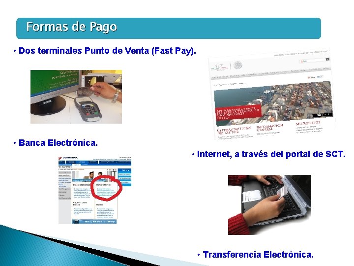 Formas de Pago • Dos terminales Punto de Venta (Fast Pay). • Banca Electrónica. Formas de Pago • Dos terminales Punto de Venta (Fast Pay). • Banca Electrónica.