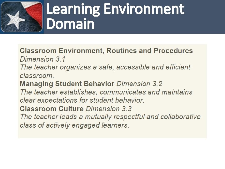 Learning Environment Domain 
