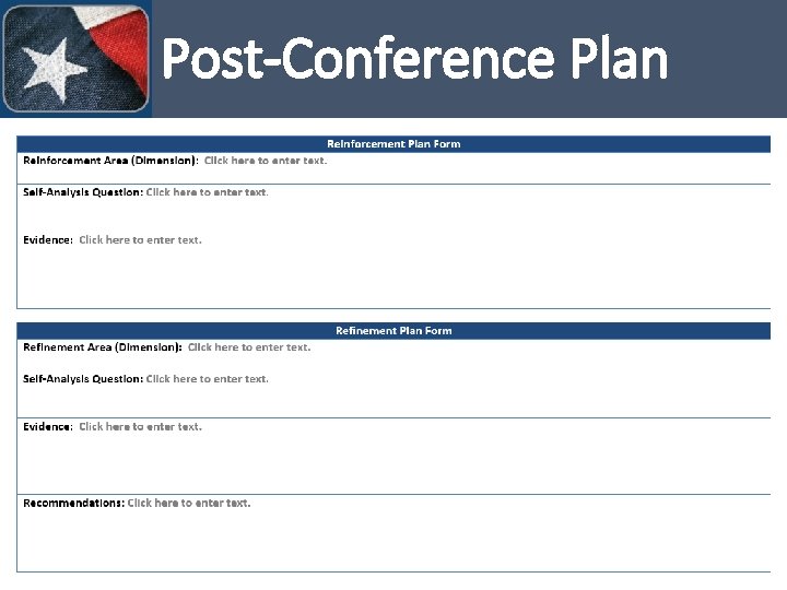 Post-Conference Plan 