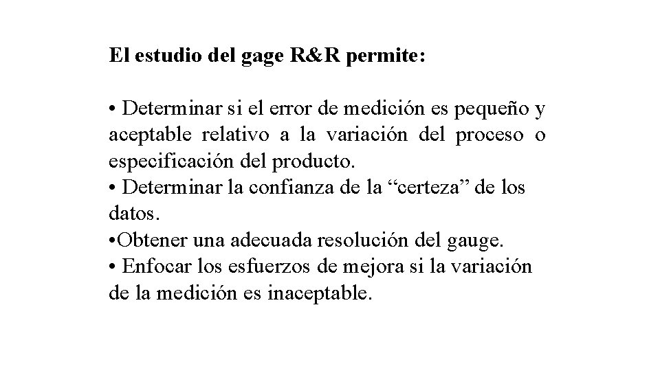 Calidad de las Mediciones Repetibilidad y Reproducibilidad RR
