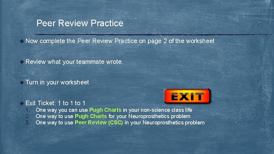 Peer Review Practice u Now complete the Peer Review Practice on page 2 of