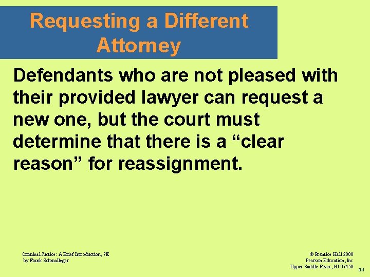Requesting a Different Attorney Defendants who are not pleased with their provided lawyer can