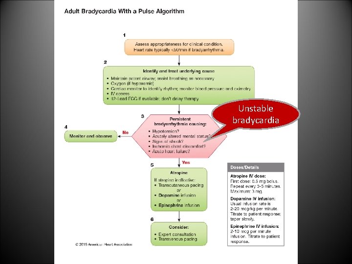 Unstable bradycardia 