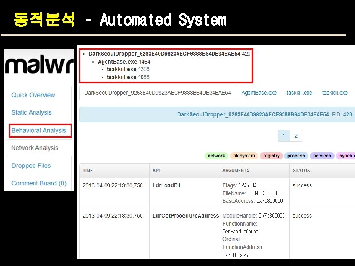 동적분석 – Automated System 