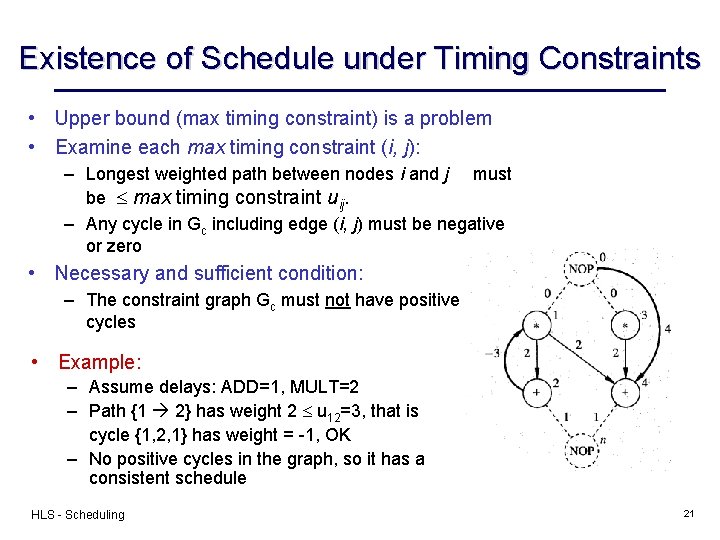 Existence of Schedule under Timing Constraints • Upper bound (max timing constraint) is a