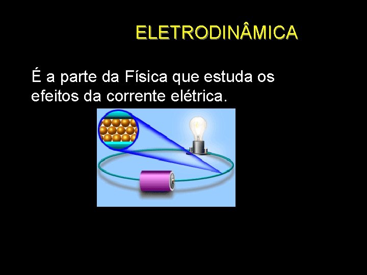 ELETRODIN MICA É a parte da Física que estuda os efeitos da corrente elétrica.