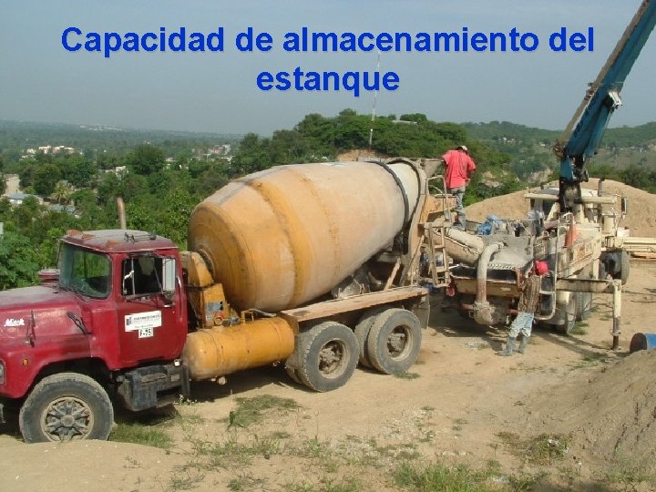 Capacidad de almacenamiento del estanque 
