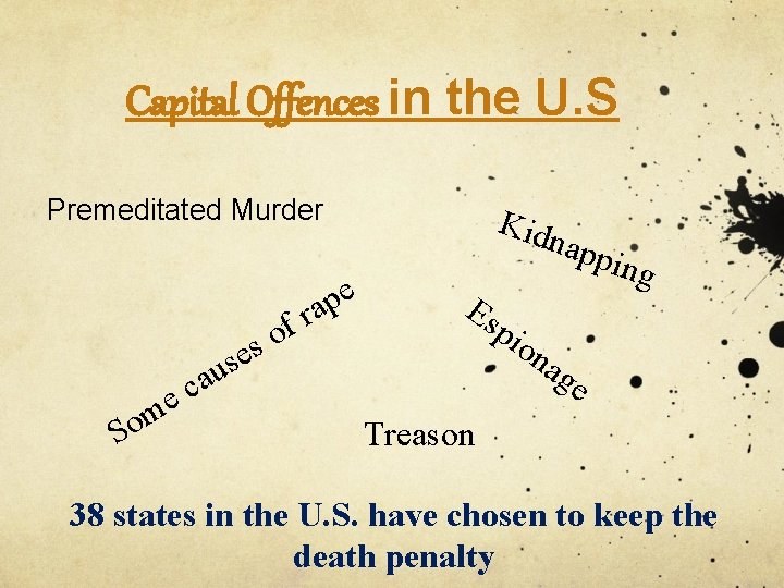 Capital Offences in the U. S Premeditated Murder f o s e m o