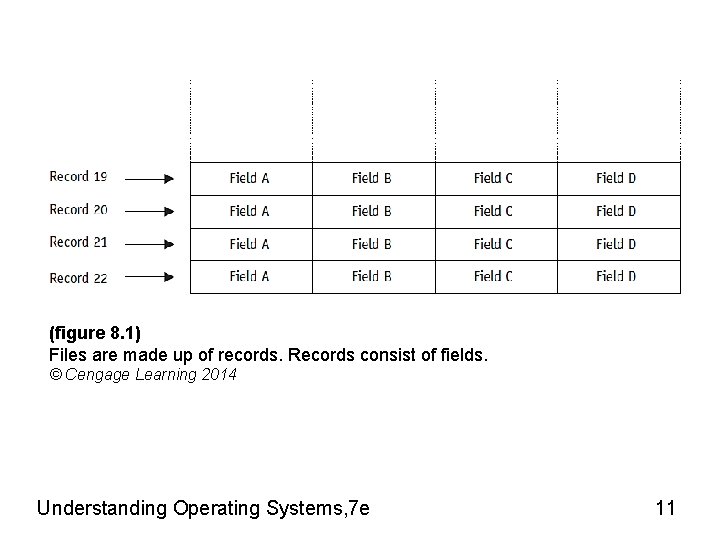 (figure 8. 1) Files are made up of records. Records consist of fields. © (figure 8. 1) Files are made up of records. Records consist of fields. ©