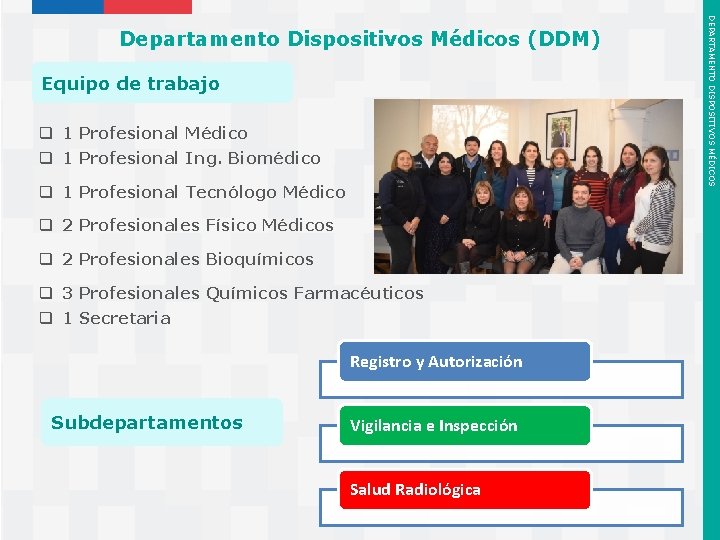 Equipo de trabajo q 1 Profesional Médico q 1 Profesional Ing. Biomédico q 1