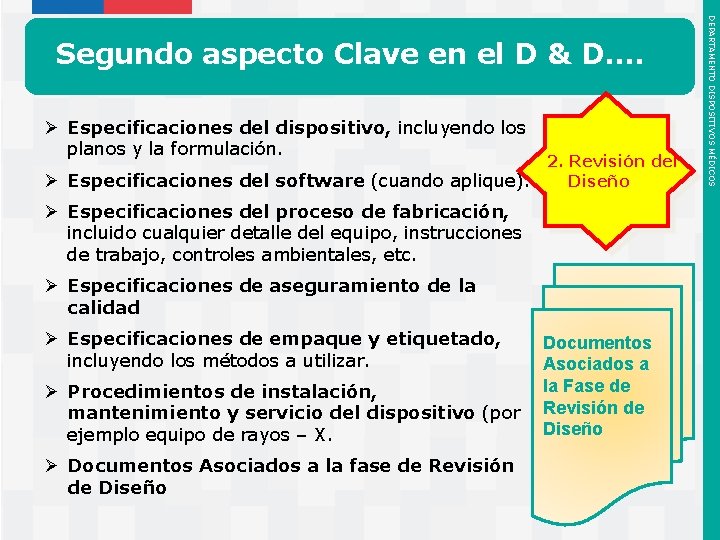 Ø Especificaciones del dispositivo, incluyendo los planos y la formulación. Ø Especificaciones del software