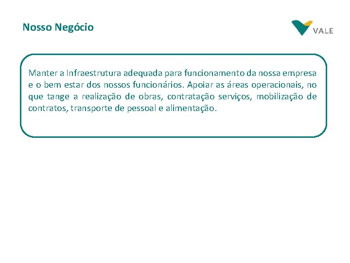 Nosso Negócio Manter a Infraestrutura adequada para funcionamento da nossa empresa e o bem