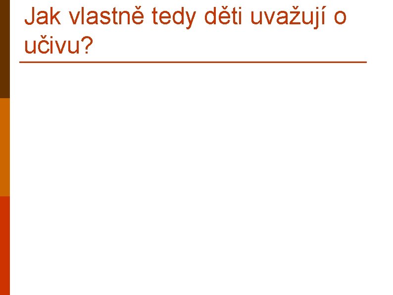 Jak vlastně tedy děti uvažují o učivu? 