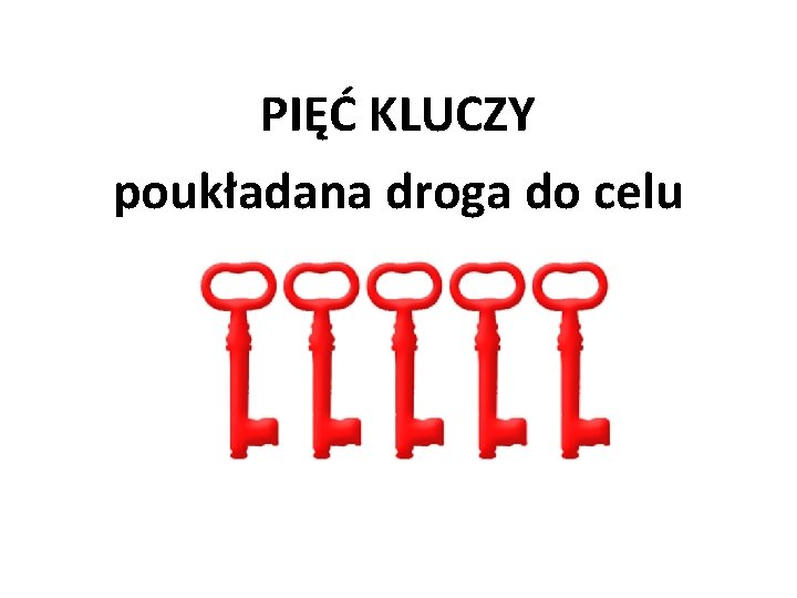 PIĘĆ KLUCZY poukładana droga do celu 