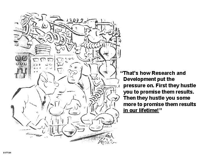 “That’s how Research and Development put the pressure on. First they hustle you to