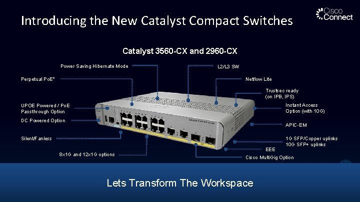 Introducing the New Catalyst Compact Switches Catalyst 3560 -CX and 2960 -CX Power Saving