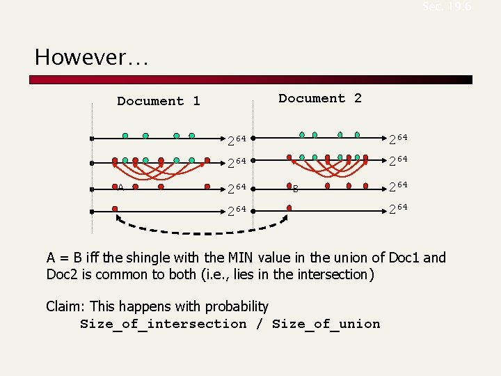 Sec. 19. 6 However… Document 2 Document 1 A 264 264 264 B 264