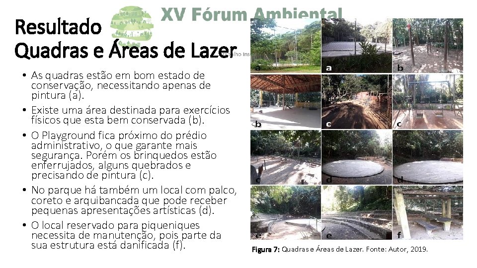 Resultado Quadras e Áreas de Lazer • As quadras estão em bom estado de