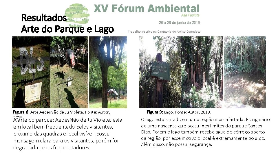 Resultados Arte do Parque e Lago Figura 8: Arte Aedes. Não de Ju Violeta.