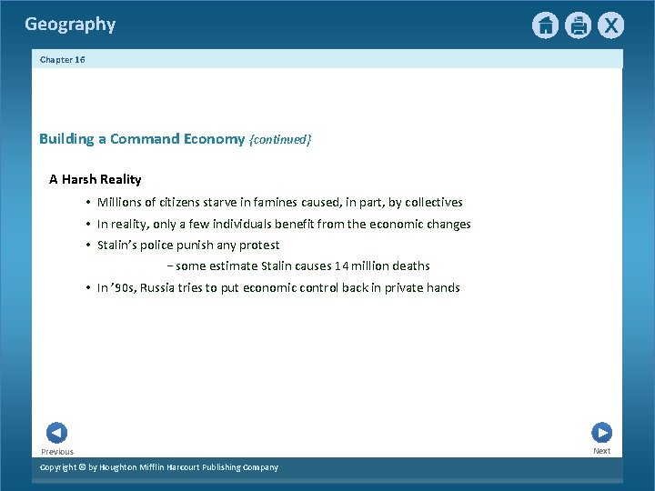 Geography Chapter 16 Building a Command Economy {continued} A Harsh Reality • Millions of Geography Chapter 16 Building a Command Economy {continued} A Harsh Reality • Millions of